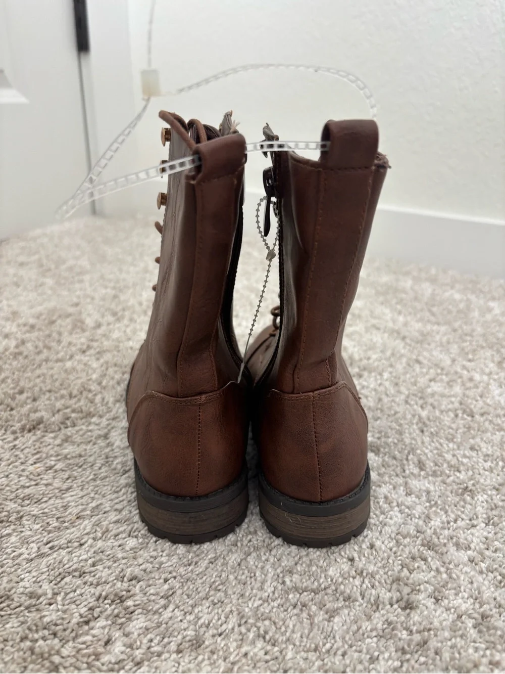 NEW Girls Brown Lace-Up Boots